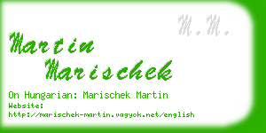 martin marischek business card